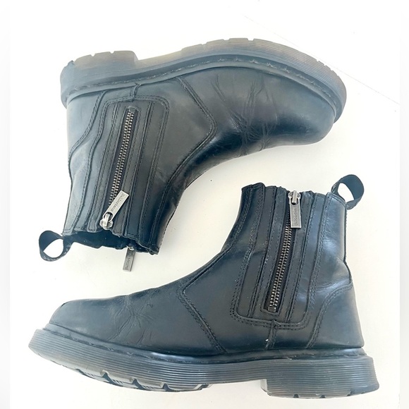 Dr. Martens 2976 Alyson Black Double Zip Unisex Chelsea Leather Boots Size 9 - Picture 4 of 16